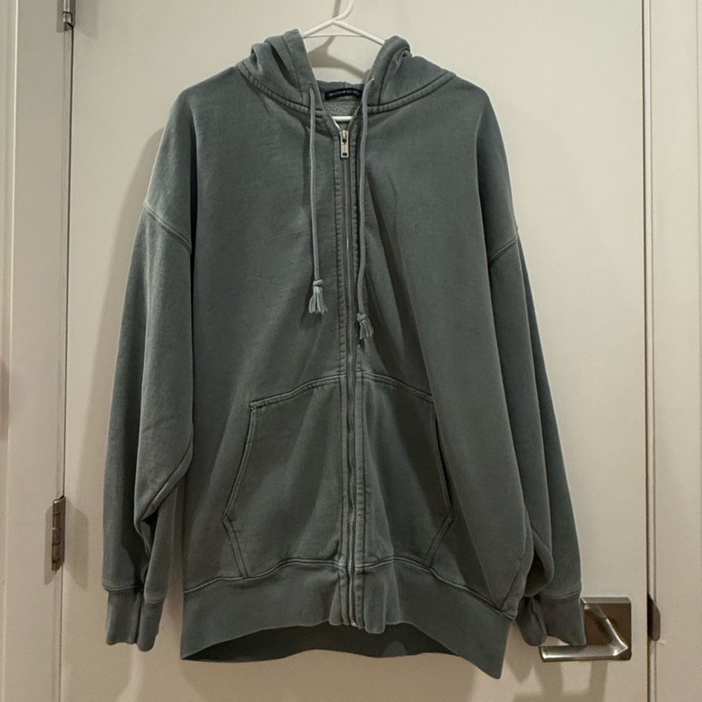 Green Oversized Brandy Melville Zip-up Jacket